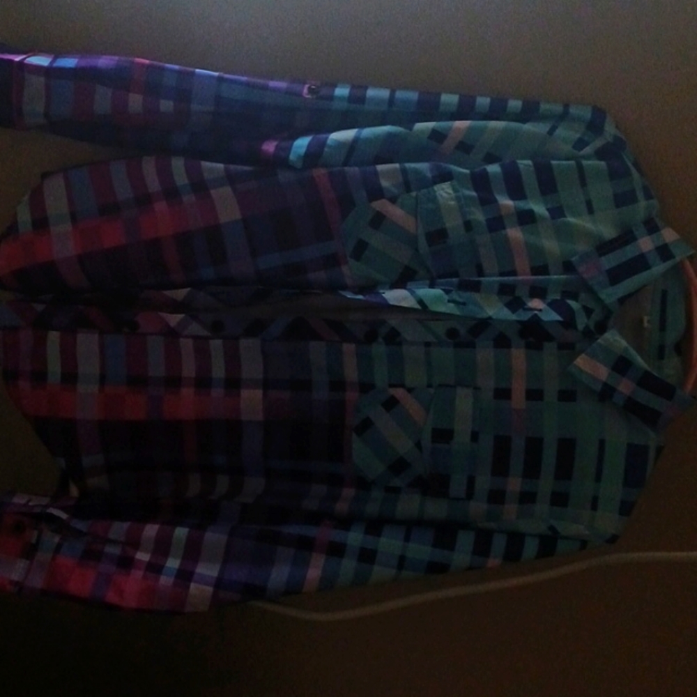 Woman's plaid shirt Medium Blue Purple White